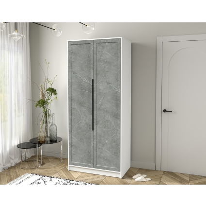 Шкаф распашной Тренд КТ-Ш2 (Белый платинум ЛДСП/ Керамика ЛМДФ) Ш918 В2128 Г547 Шкаф распашной Тренд КТ-Ш2 (Белый платинум ЛДСП/ Керамика ЛМДФ) Ш918 В2128 Г547